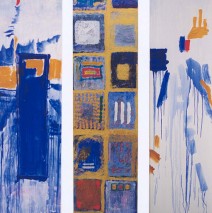 Le toit, la porte et le chemin du temple  1997  -triptyque 3x205x50-