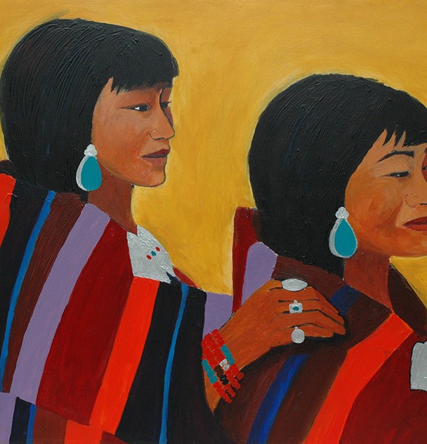 Jeunes femmes tibétaines  2005  – 100×140 cm -