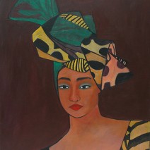 Femme avec parure africaine  2008  -120×100 cm -