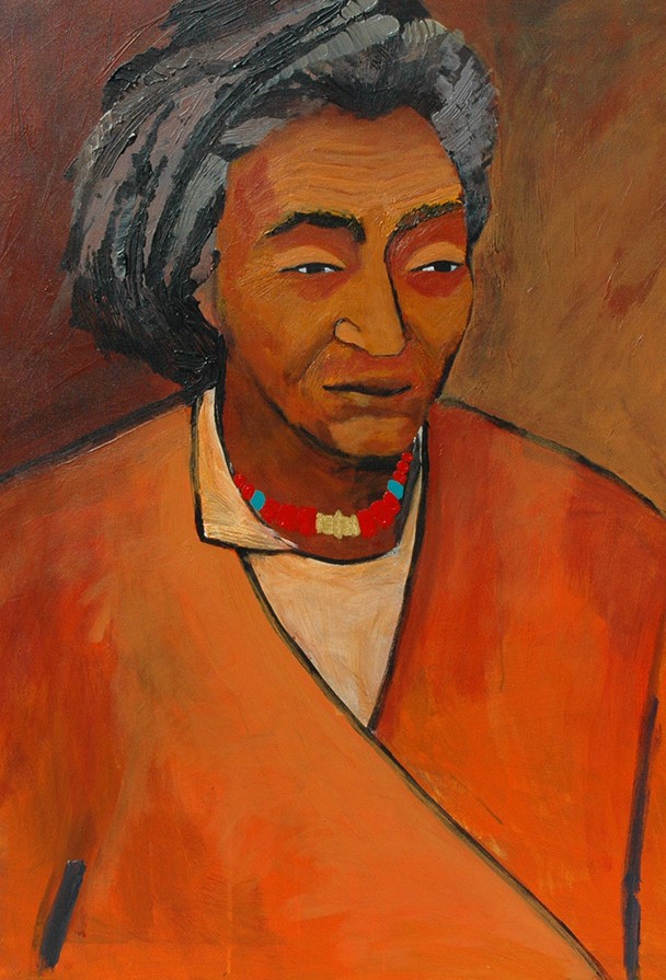 Yogi tibétain  2005  – 100×100 cm -