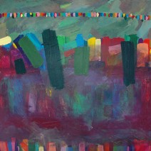 Drapeaux de prières à Bodhgaya 2013   100x100cm